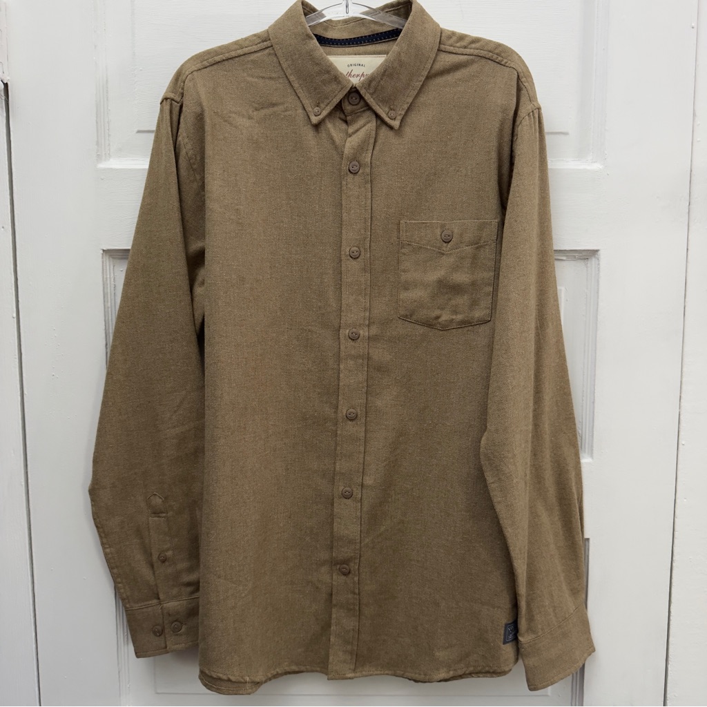 Casual Workwear Button Down Shirt Weatherproof Vintage Men’s M Brown